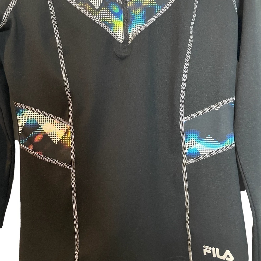 Fila Sport Running Jacket with Space Dye Geometric Pattern Accent Sz. XS - Picture 3 of 14
